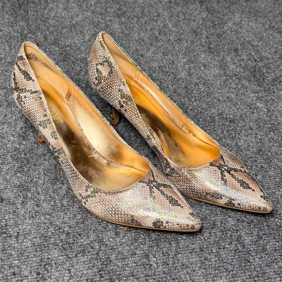 Nine West Shoes - Nine West Iridescent Snake Print Pointed Toe Heels Pumps Size 8.5